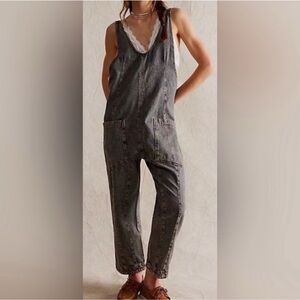 Free People We The Free High Roller Denim Jumpsuit